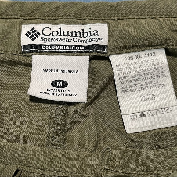 Columbia Olive Green Hiking Drawstring Shorts Size Medium - Picture 3 of 8